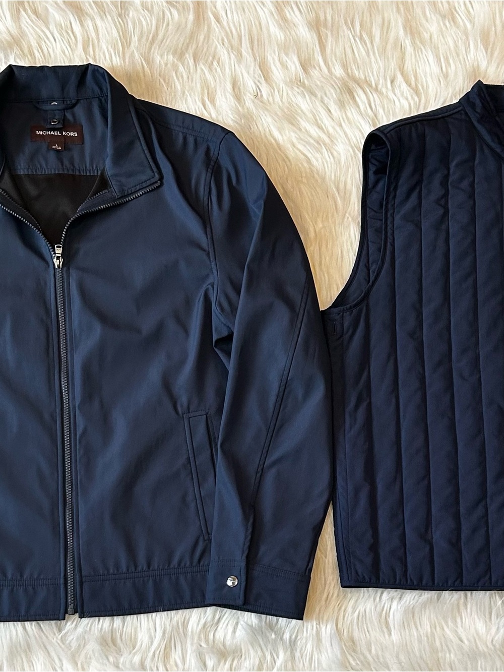 Michael Kors Navy Men's 3-in-1 Jacket with Quilted Navy Vest